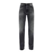 Haikure Mörk Vintage Straight Jeans Gray, Dam