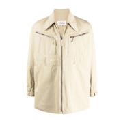 Maison Margiela Beige Bomull Viskos Lätt Jacka Beige, Dam