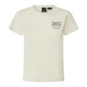 PINKO Bomull T-shirt med unik design White, Dam