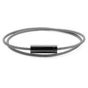 Le Gramme Dubbelvridet Kabelarmband Gray, Unisex