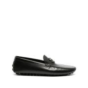 Roberto Cavalli Svarta läderloafers casual platt Black, Herr