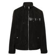 Michael Kors Svart Lättvikts Polyester Windbreaker Jacka Black, Herr