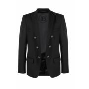 Balmain Dubbelknäppt Kavaj i Ull Black, Herr