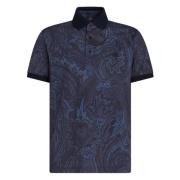 Etro Blå Paisley Polo Tröja Blue, Herr