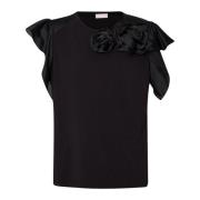 Liu Jo Bomull Elastan T-shirt Black, Dam