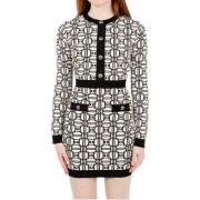 Elisabetta Franchi Jacquard Logo Print Miniklänning Black, Dam