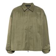 Fear Of God Texturerad Nylon Truckerjacka Militärstil Green, Herr