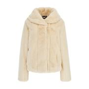 Guess Eco Sophy Pälsjacka Elfenben Ränder Beige, Dam