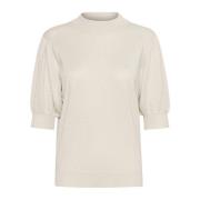 Kaffe Feminin Turtleneck Pullover Tröja Sand Dollar Beige, Dam