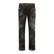 Diesel Straight Leg Jeans 2023 Kollektion Brown, Herr