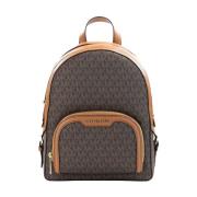 Michael Kors Jaycee Dragkedja Ficka Ryggsäck Brun Läder Multicolor, Un...