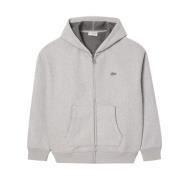 Lacoste Grå Zip Hoodie med Krokodillogotyp Gray, Herr