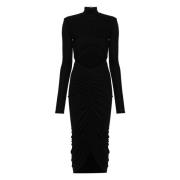 Andamane Elegant Svart Midi Klänning Cut Out Black, Dam