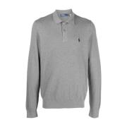 Polo Ralph Lauren Casual Långärmad Pikétröja Grå Gray, Herr