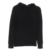 MC2 Saint Barth Svart Stickad Huva Sweatshirt Black, Dam