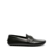 Roberto Cavalli Svarta läderskor Casual Flats Black, Herr