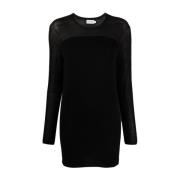 Calvin Klein Svart Bomull Midi Klänning Black, Dam