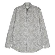 Etro Paisley Blommig Långärmad Skjorta Multifärgad Gray, Herr