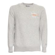 MC2 Saint Barth Grå Stickad Tröja Sweater Aw24 Gray, Herr