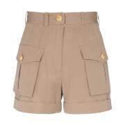 Balmain Cargo ull shorts i beige Beige, Dam