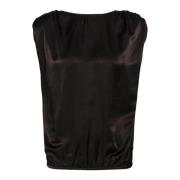 My Essential Wardrobe Svart Wrap Top med V-ringning Black, Dam