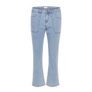 Cream Bootcut Jeans Medium Blue Denim Tobac Blue, Dam