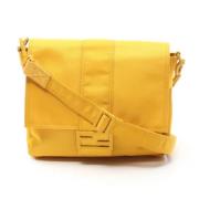 Fendi Vintage Pre-owned Canvas axelremsvskor Yellow, Dam