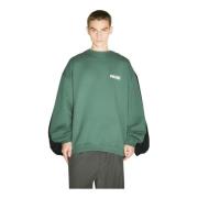 Vetements Dubbel Sweatshirt med Text Print Green, Herr