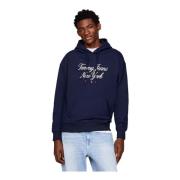 Tommy Jeans Marin Luxe Serif Hoodie Sweatshirt Blue, Herr