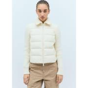 Moncler Vadderad Cardigan med Dragkedja och Ståkrage Beige, Dam