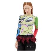 Chopova Lowena Grafiskt Tryck Jersey Topp Multicolor, Dam