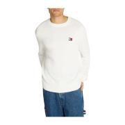 Tommy Jeans Vit Tröja Regular Badge White, Herr