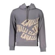 Cavalli Class Hoodie utan dragkedja, grå, långärmad Gray, Herr