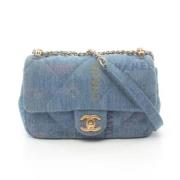 Chanel Vintage Pre-owned Denim axelremsvskor Blue, Dam