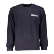 Napapijri Blå Långärmad Sweatshirt med Tryck Blue, Herr