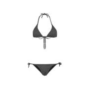 Lisa Marie Fernandez Blommig broderad bikini set Black, Dam