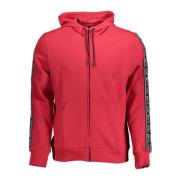 Cavalli Class Röd Zip Hoodie med Kontrastdetaljer Red, Herr