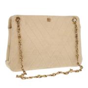 Chanel Vintage Pre-owned Laeder axelremsvskor Beige, Dam