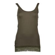 Silvian Heach Grön Spetsinsats Tank Top Green, Dam