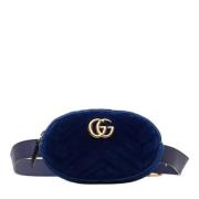 Gucci Vintage Pre-owned Canvas kuvertvskor Blue, Dam