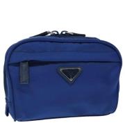 Prada Vintage Pre-owned Nylon necessrer Blue, Dam