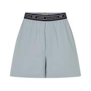 Esmé Studios Logoelastiska Oversized Bomullsshorts Blue, Dam