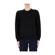 Emporio Armani Svart Basic Crewneck Sweater Black, Dam