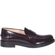 Tod's Platta Skor Bordeaux Slipper Red, Dam