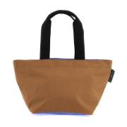 Hervé Chapelier Färgblock Nylon Toteväska Beige, Dam