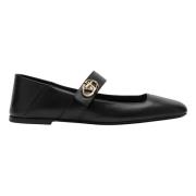 Valentino Garavani Spetsig Ballerina Vlogo Black, Dam