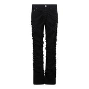 Helmut Lang Ribbon Jeans med Transparenta Band Black, Dam