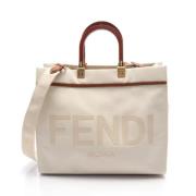 Fendi Vintage Pre-owned Canvas handvskor Beige, Dam