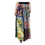 Dolce & Gabbana Sicily Patchwork Maxi Kjol Dragkedja Stängning Multico...