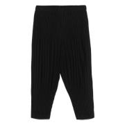 Issey Miyake Svarta Plissé Tapered Byxor Black, Herr